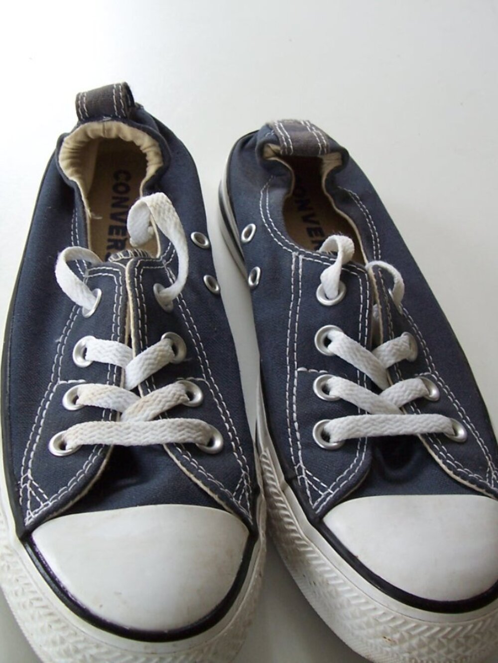Converse All Star Blue Gray Canvas Low Tops Size 7.5 - Picture 2 of 6